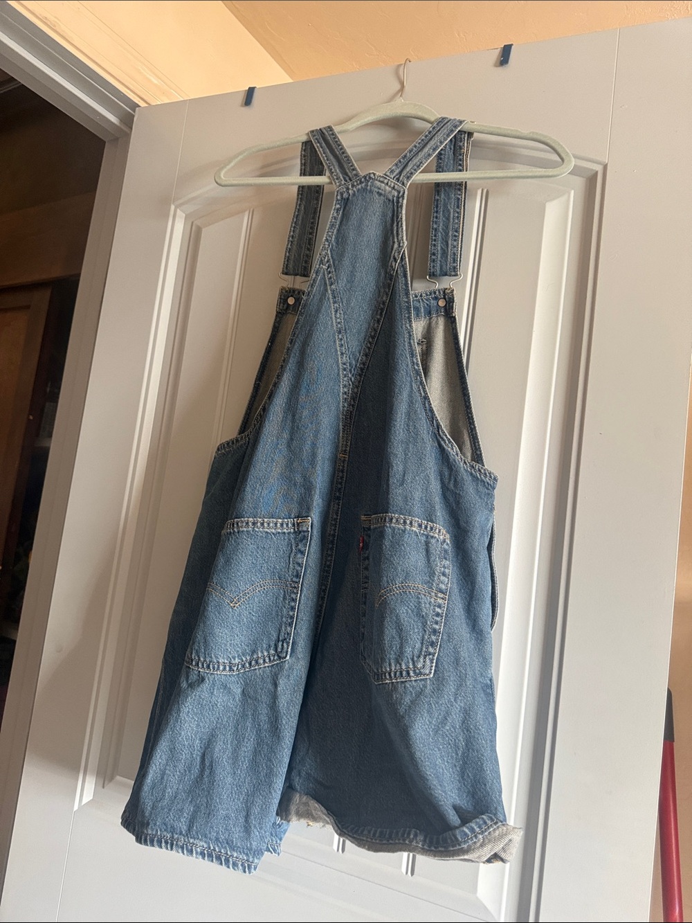 Levi's Blue Denim Short Overalls - Picture 2 of 3
